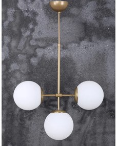 Висяща лампа със стъклен абажур в златисто и бяло ø 15 cm Seagull - Squid Lighting