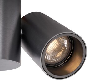Дизайнерски вграден прожектор тъмно сив GU10 50mm 2-светлинен накланяем - Michael