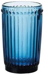 Стъклена чаша за безалкохолни напитки ф8х12.5cm 360ml СИНЬО OLD SCHOOL-(HC-93961) 194610-4