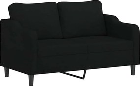 359363 vidaXL 2-местен диван, черен, 140 см, текстил