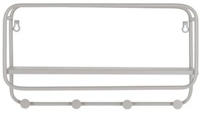 Светлосива метална стенна закачалка с рафт Feira – House Nordic