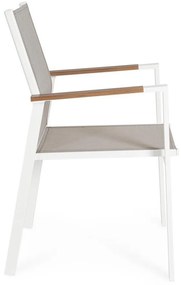 Бели градински столове в комплект от 4 бр. метални Heta – Bizzotto