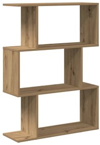 858119 vidaXL Разделител за стая / библиотека дъб артизан 3 нива 70x24x97 см