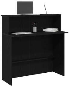 859025 vidaXL Рецепционно бюро черно 100x50x103,5 cm Инженерна дървесина