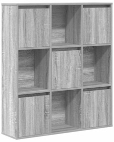 860405 vidaXL Библиотека, сив сонома, 89x24x101,5 см, инженерно дърво