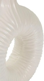 Бяла керамична настолна лампа с текстилен абажур (височина 43 cm) Seta – Mauro Ferretti