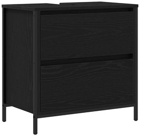 861882 vidaXL Шкаф за баня с чекмеджета Черен дъб 60x34,5x60 cm