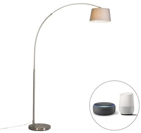 Интелигентна дъгова лампа от стоманен нюанс в сиво, вкл. WiFi A60 - Arc Basic
