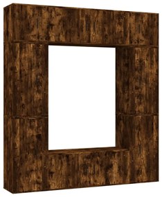 3188643 vidaXL Комплект ТВ шкафове от 8 части, опушен дъб, инженерно дърво