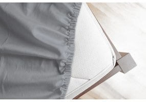 Сив еластичен фланелен чаршаф 90x200 cm – Good Morning