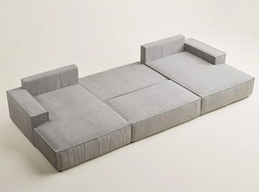 Сиво-бежов шенилов сгъваем/с място за съхранение ъглов диван (U форма) Kyoto – Maison de Rêve