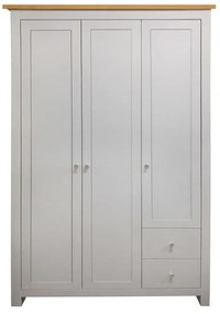 Дъбов гардероб в сив/естествен цвят 112x180 cm Emerald - Støraa