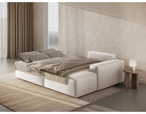 Бял разтегателен ъглов диван от букле (десен ъгъл) Jodie – Micadoni Home