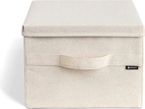 Бежова текстилна кутия за съхранение с капак 31x41x22 cm Soft Storage Medium – Bigso