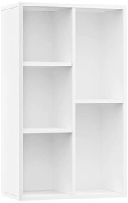 800162 vidaXL Библиотека/бюфет, бяла, 50x25x80 см, инженерно дърво