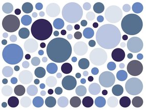 Комплект от 100 сини стикера за стена Кръгли стикери - Ambiance