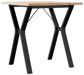 3282781 vidaXL Трапезна маса Y-образна рамка 70x70x75,5 см бор масив и стомана