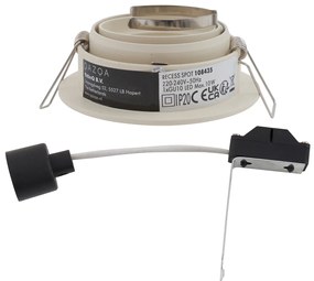 Комплект от 6 модерни вградени спота бежови GU10 50 мм въртящи се и накланящи се - Chuck