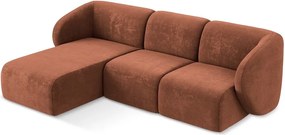 Теракотен шенилов ъглов диван (ляв ъгъл) Lani – Makamii