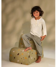 Зелен детски стол от букле и шенил Terrazzo Cloud – Wigiwama