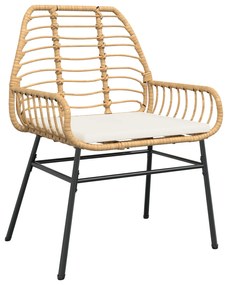 Sonata H Градински комплект за хранене от 5 части с Cushions кафяв ратан