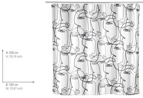 Черно и бяло душ завеса лица - Wenko