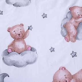 Бяло памучно детско спално бельо 100x135 cm Teddy Bear "Ribbon" – Jerry Fabrics