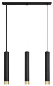 LED Пендел TUBA 3xGU10/4,8W/230V черен/златист