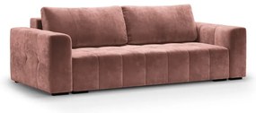 Розов кадифен разтегателен диван Luca - Milo Casa