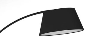 Черна подова лампа с текстилен абажур (височина 205 см) Yet - Tomasucci