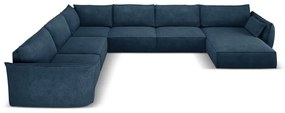 Тъмносин ъглов диван (ляв ъгъл) Vanda - Mazzini Sofas
