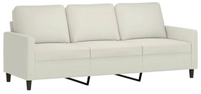 359217 vidaXL 3-местен диван, кремав, 180 см, кадифе
