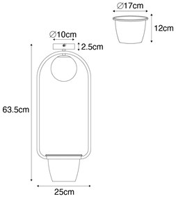 Таванна лампа в стил арт деко златиста с бяло стъкло - Isabella