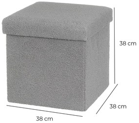 Сива табуретка от прежда с примки от букле Folding – Casa Selección