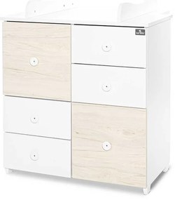 LORELLI Classic Шкаф с повивалник БЯЛО/СВЕТЪЛ ДЪБ
