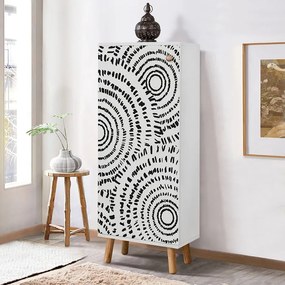 Шкаф за кухня/баня Assiri - шкаф за обувки от меламин в бял цвят 50x38x135см.