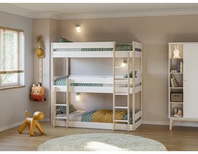 Двуетажно детско легло в бял и естествен цвят 90x190 cm Valka – Marckeric