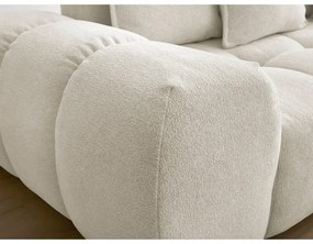 Бял шенилов сгъваем/с място за съхранение ъглов диван (десен ъгъл/L форма) Everest – Bobochic Paris