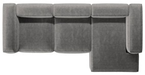 Светлосив ъглов диван от рипсено кадифе (десен ъгъл) Bergano – Cosmopolitan Design