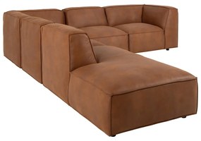 Ъглов диван от изкуствена кожа в цвят коняк (ляв ъгъл) Fairfield Kentucky - Bonami Selection
