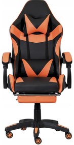 Ергономичен геймърски стол CLASSIC с поставка за крака оранжев