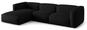 Черен модулен ъглов диван (ляв ъгъл) Martina – Micadoni Home