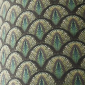 Абажур от кадифе с дизайн на паун 40/40/40 златен интериор