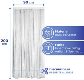 Термична завеса за врата в черно и сребристо 90x200 cm - Maximex
