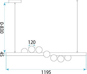 Висяща таванна лампа APP1907-7CP