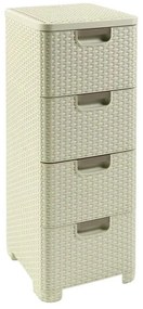 Кремав пластмасов висок шкаф за баня 33x79 cm Rattan – Curver