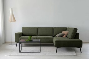 Тъмнозелен шенилов ъглов диван (десен ъгъл/L форма) Amsterdam – Scandic