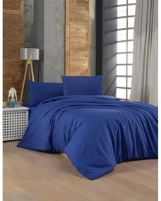 Тъмносиньо памучно спално бельо за единично легло 140x200 cm - Mijolnir