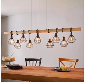 Eglo 44077 - Полилей с кабелно окачване TOWNSHEND 9xE27/60W/230V