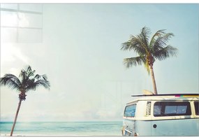 Картина върху стъкло 100x70 cm Surf Van - Wallity